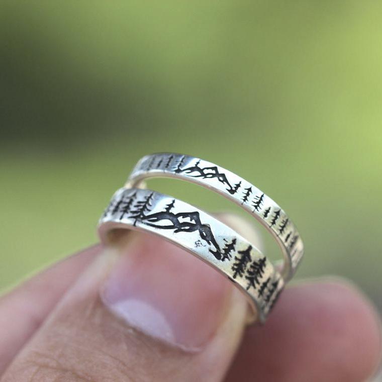 Sterling Silver Solid Evergreen Tree Nature Ring