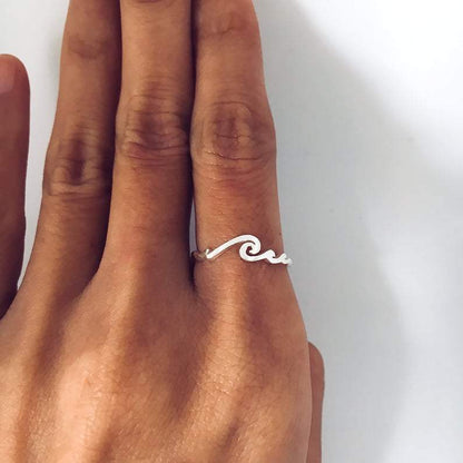 Sterling Silver Wave Ocean Inspirational Ring