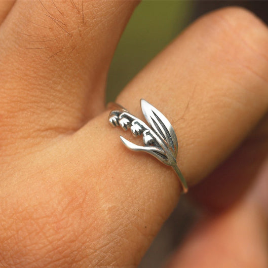 Sterling Silver May Birth Flower lily Of The Valley Nature Ring