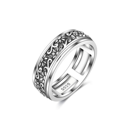 Sterling Silver Sunflower Daisy Spinner Ring