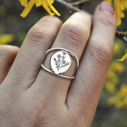 Sterling Silver Spring Wildflowers Nature Ring