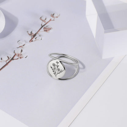 Sterling Silver Spring Wildflowers Nature Ring