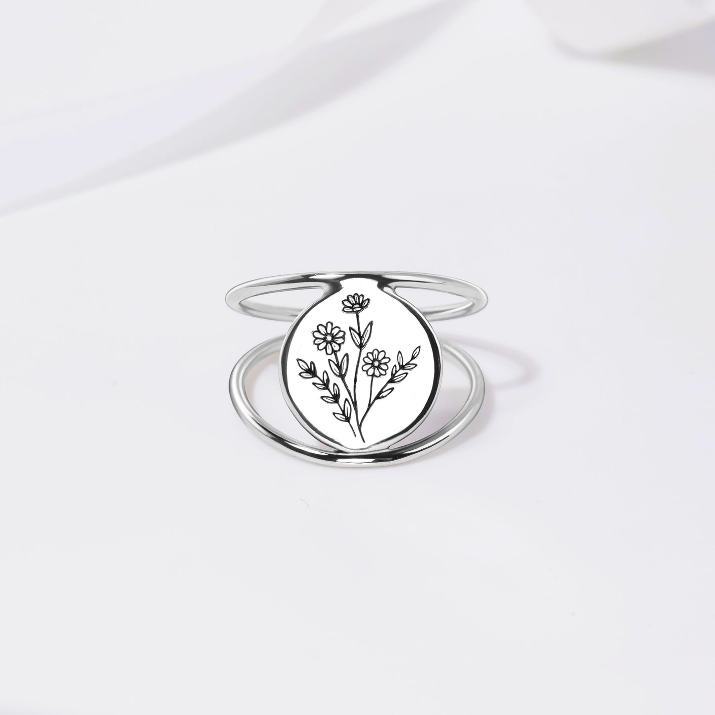 Sterling Silver Spring Wildflowers Nature Ring