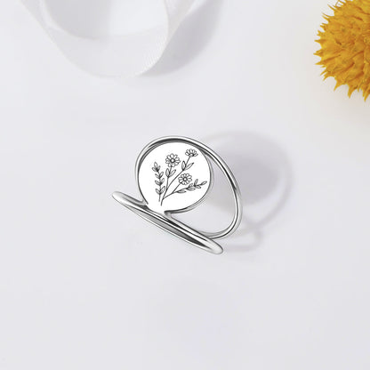 Sterling Silver Spring Wildflowers Nature Ring