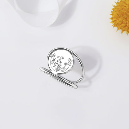 Sterling Silver Spring Wildflowers Nature Ring